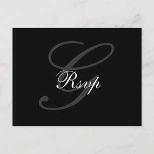 Carte postale mariage Monogram G RSVP horizontale