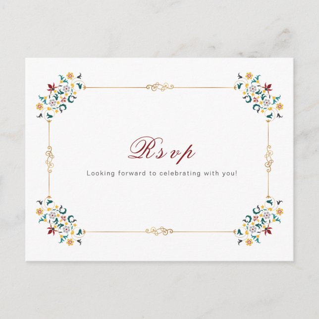 Carte Postale Mariage Motif classique complexe de géométrie vint (Devant)