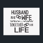 Carte Postale Mariage Noir Blanc Mariée Marié Amour Anniversaire<br><div class="desc">Ajoutez de l'amusement à votre mariage avec ce mignon mari et femme ensemble pour la vie.</div>