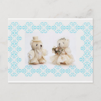 Carte postale mariage nounours