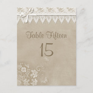 Carte Postale Mariage papillon de dentelle florale