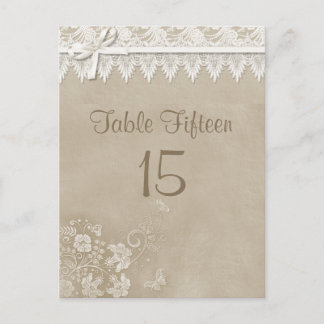 Carte Postale Mariage papillon de dentelle florale