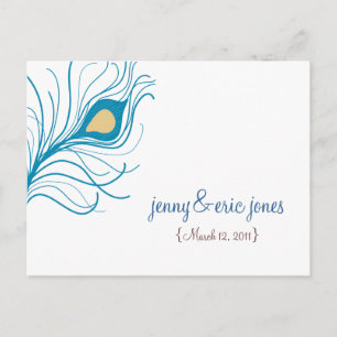 Carte postale Mariage Peacock