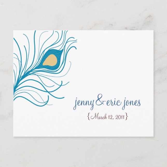 Carte postale Mariage Peacock (Devant)