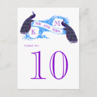 Mariage Peacock Vintage bleu Numéro de tableau 880