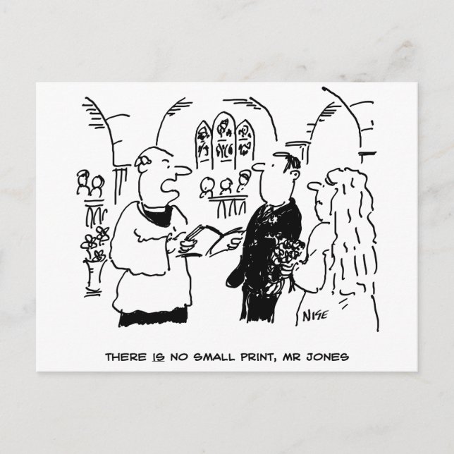 Carte Postale Mariage Petit Caractère Drôle (Devant)