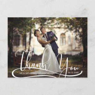 Carte Postale Mariage photo à deux mains Merci