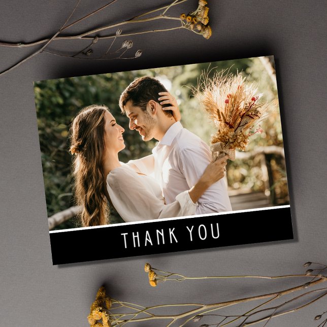 Carte postale Mariage photo Budget (Budget Photo Wedding Thank You Postcard)
