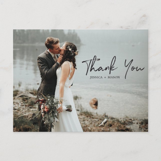 Carte postale Mariage photo de script main (Devant)