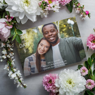 Carte Postale Mariage photo Décontracté Enregistrer la date