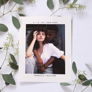 Carte Postale Mariage photo élégant Enregistrer la date Invitati