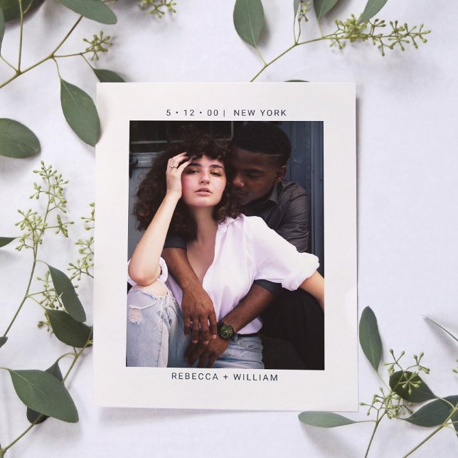 Carte Postale Mariage photo élégant Enregistrer la date Invitati (Créateur téléchargé)