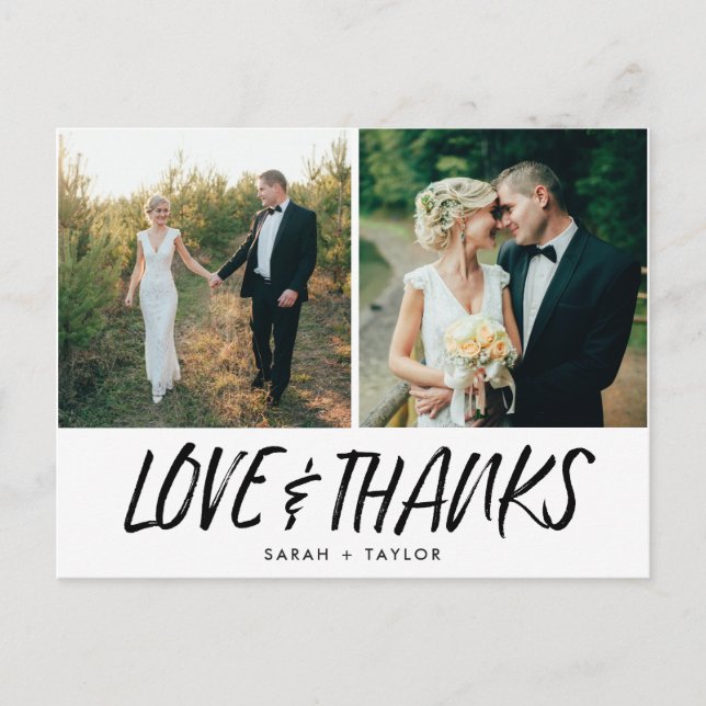 Carte postale Mariage photo Love and Merci (Devant)