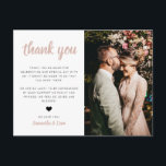 Carte postale mariage Photo Merci<br><div class="desc">Cette carte postale de remerciement est la meilleure façon de remercier votre famille et vos amis.</div>