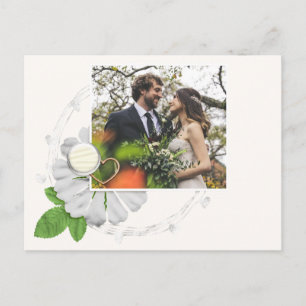 Carte Postale Mariage Photo Merci Fleur Collage