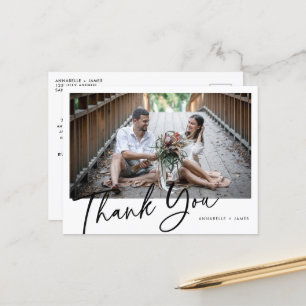 Carte postale Mariage photo minimaliste