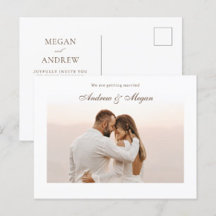 Carte Postale Mariage photo minimaliste élégant
