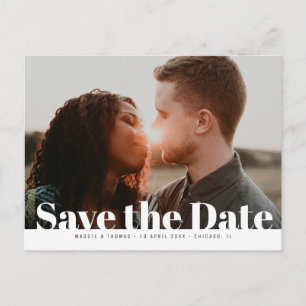 Carte Postale Mariage photo moderne enregistrer la date