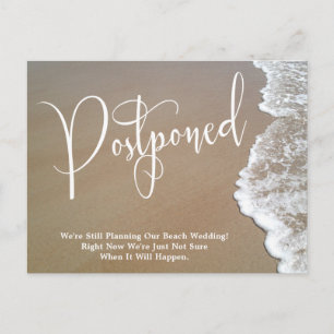 Carte Postale Mariage plage avec sable et mousse postponed