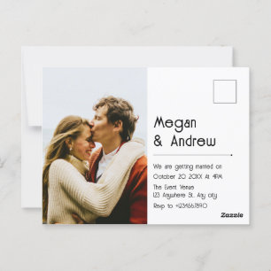 Carte Postale Mariage poto chic moderne