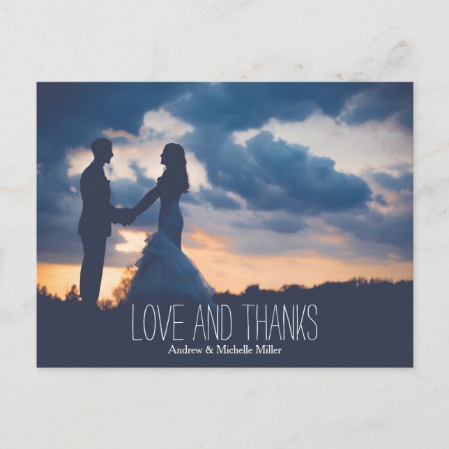 Carte Postale Mariage remerciements amour et gratitude (Devant)