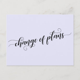 Carte Postale Mariage reporté Changement de plans élégant lavand