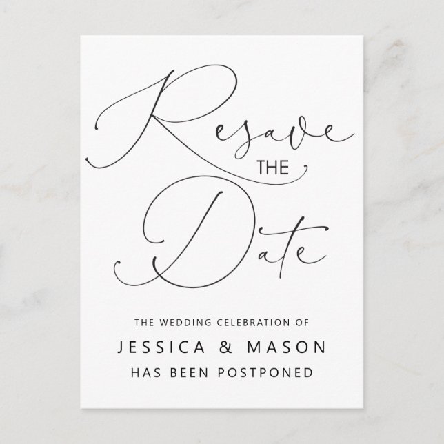 Carte postale Mariage reportée (Devant)