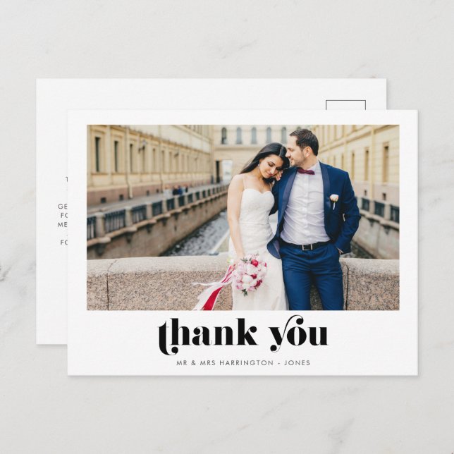 Carte postale Mariage Retro Photo (Devant / Derrière)