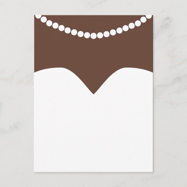 Carte Postale Mariage robe Pearl Collier Brown Peau Bridal (Devant)