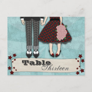 Carte Postale Mariage Rockabilly, table