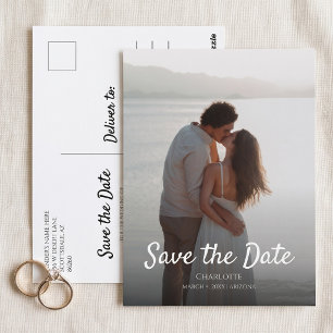 Carte Postale Mariage Romantique Cygne Noir et Blanc Enregistrez