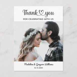 Carte Postale Mariage Romantique Personnalisé avec Photo sur Mes