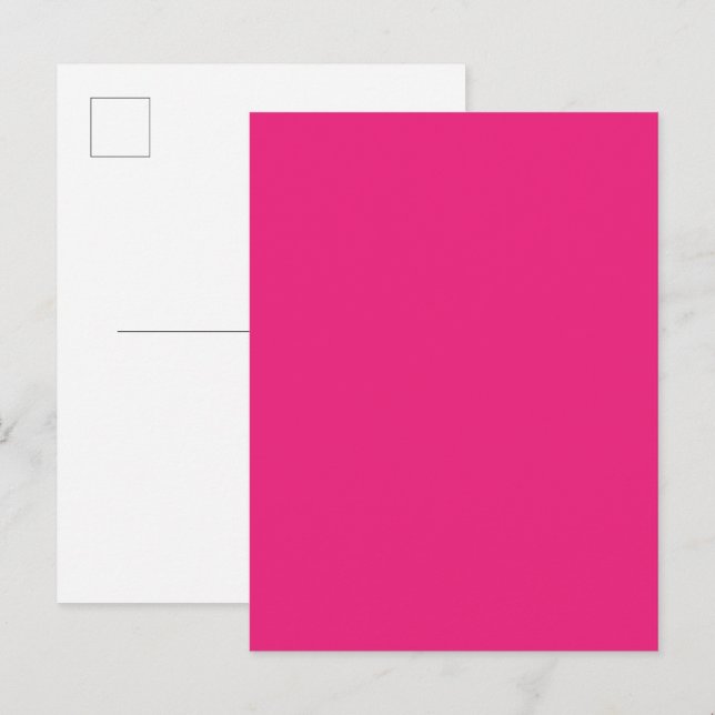 Carte Postale Mariage rose chaud | Invitation de couleur vive en (Devant / Derrière)