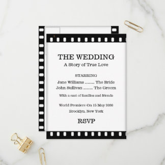 Carte Postale Mariage RSVP Avec Thème Film