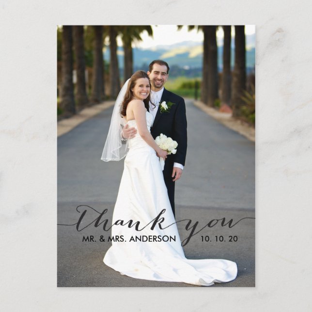 Carte postale Mariage simple écriture (Devant)