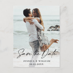 Carte Postale Mariage simple et élégant Enregistrer la photo de