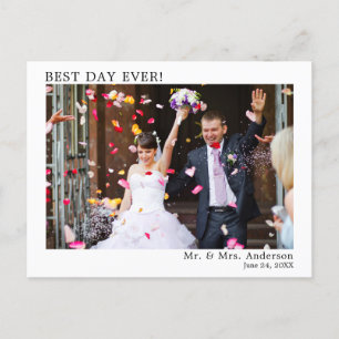 Carte Postale Mariage Simple Minimaliste Moderne Meilleur Jour J