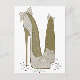Carte Postale Mariage Stiletto Chaussures Art