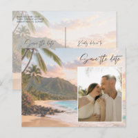 Mariage sur la plage à Hawaii Photo Save the Date