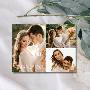Carte Postale Mariage Trois Photo Collage Merci