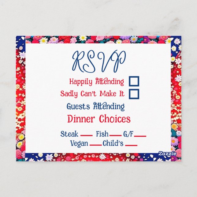 Carte Postale Mariage unique Anime Couple RSVP (Dos)