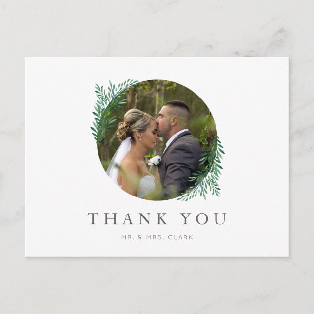 Carte postale Mariage vert simple (Devant)