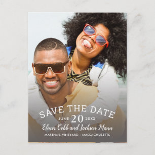 Carte Postale Mariage vertical de photo Enregistrer la date Cart