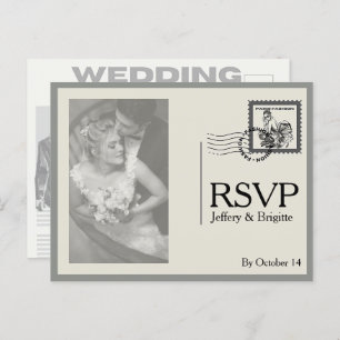 Carte Postale mariage vintage de style journal moderne