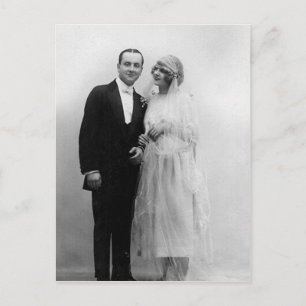 Carte Postale Mariage vintage La mariée et la chambre