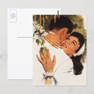 Carte Postale Mariage Vintage Proposition, Amour et Romance