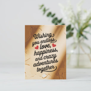 Carte Postale Mariage Vous Souhaitant Un Bonheur D'Amour Sans Fi