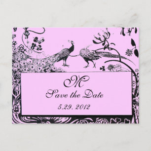 Carte Postale MARIAGES INSÉPARABLES MONOGRAM noir et blanc rose