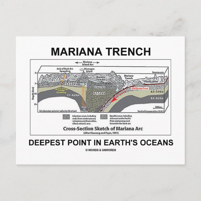 Carte Postale Mariana Trench Point le plus profond dans les océa (Devant)