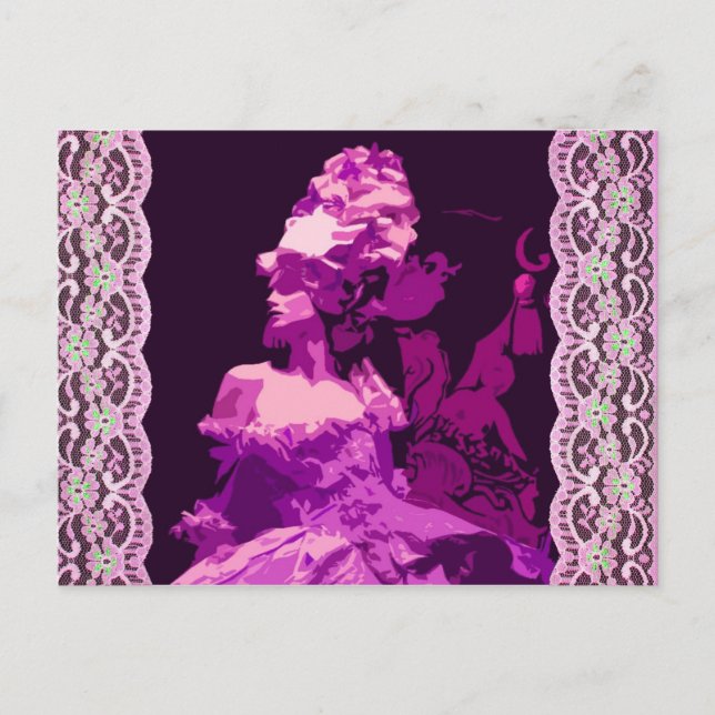 Carte Postale Marie Antionette -violet (Devant)